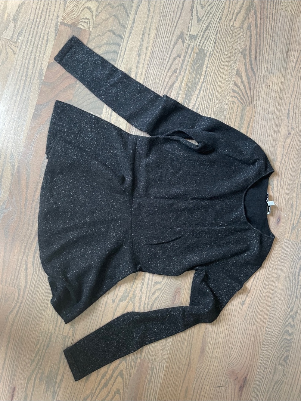 Black Metallic Long-Sleeve Women’s Sweater